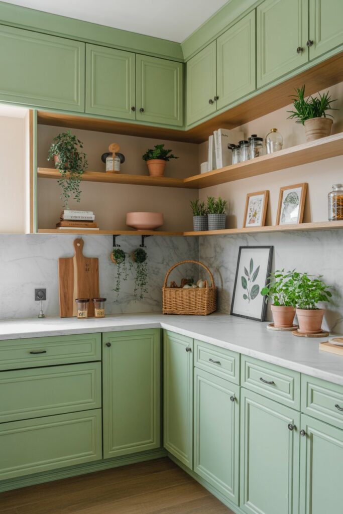 Sage Green Cabinetry & Botanical Style