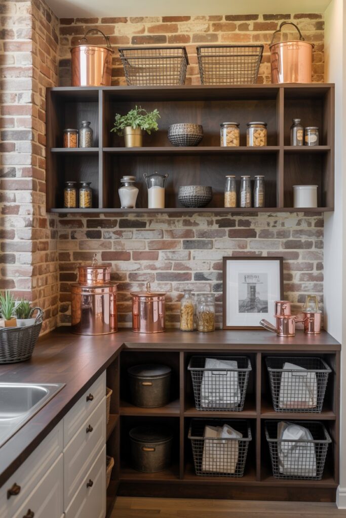 Exposed Brick & Copper Accents