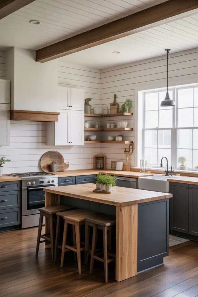 Two-Tone Cabinetry & Shiplap Walls