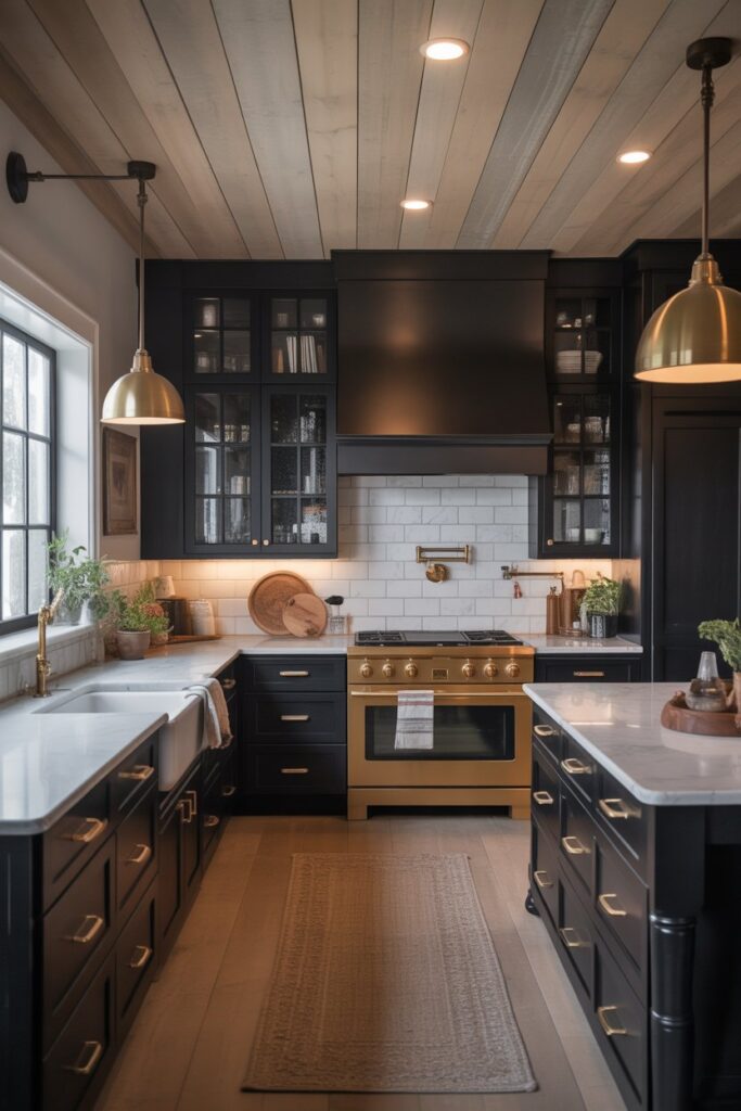 The Dramatic Black Farmhouse Kitchen