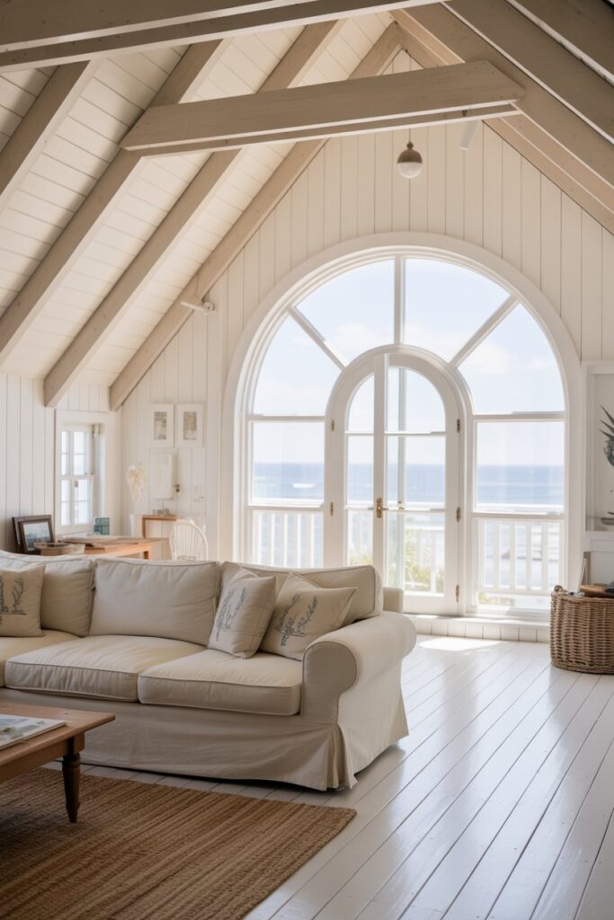 Coastal Loft with High Vaulted Ceilings