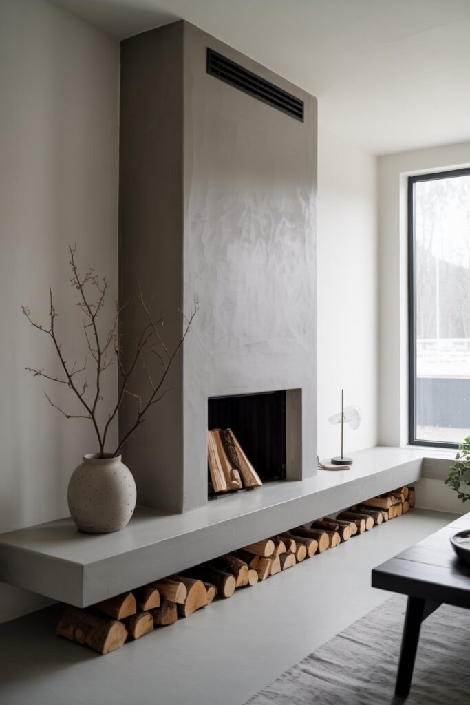 Concrete Chic Floating Hearth
