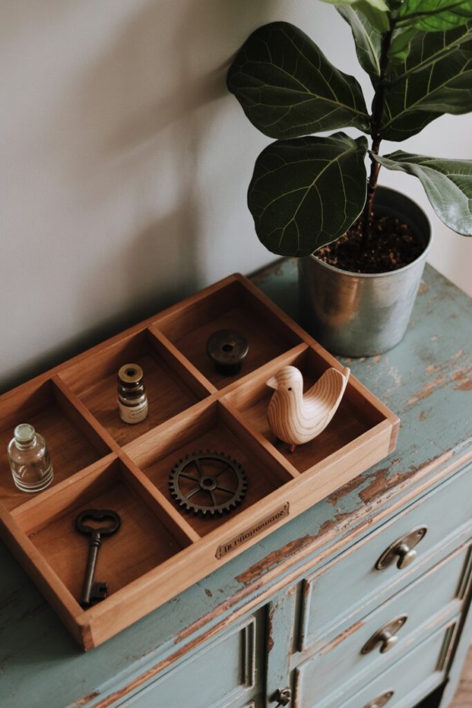 Curated Collections Plants and Vintage Industrial Artifacts