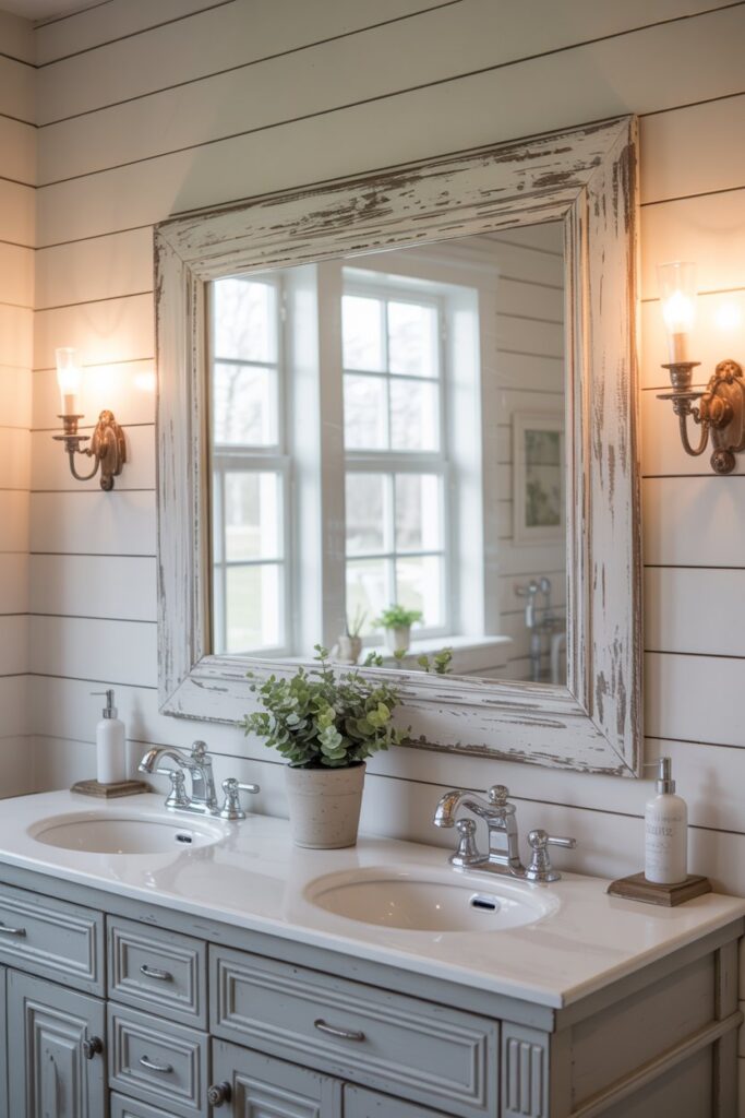 Distressed Wood Mirror