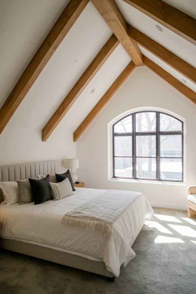 Exposed Natural Wood Beams