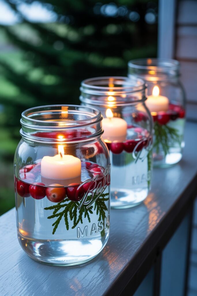 Flickering Floating Candles in Mason Jars