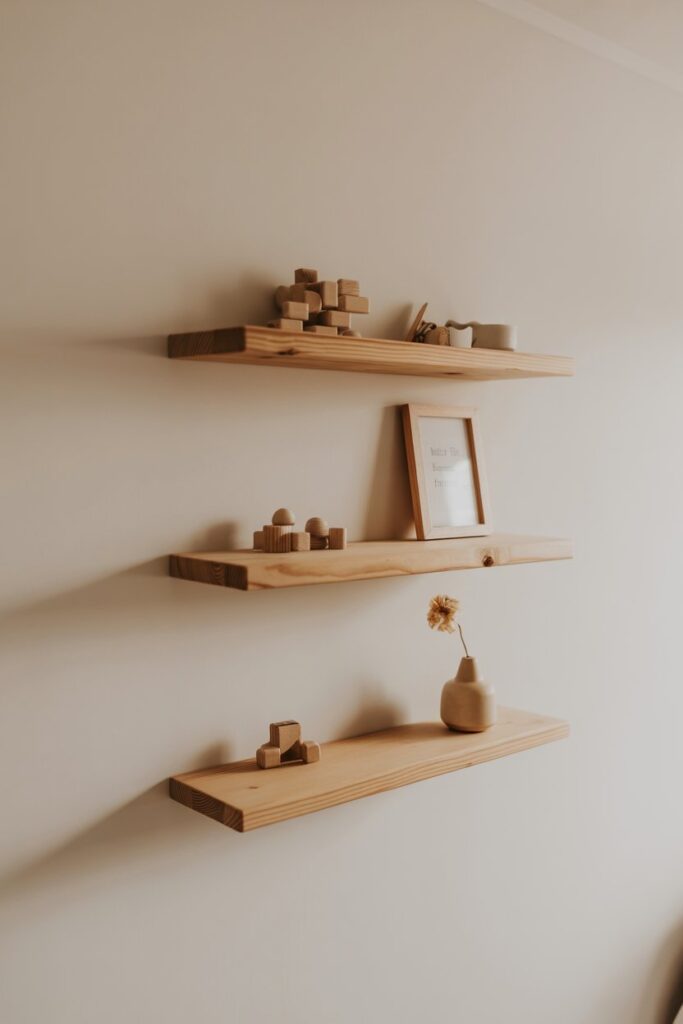 Floating Shelves with Rustic Decor