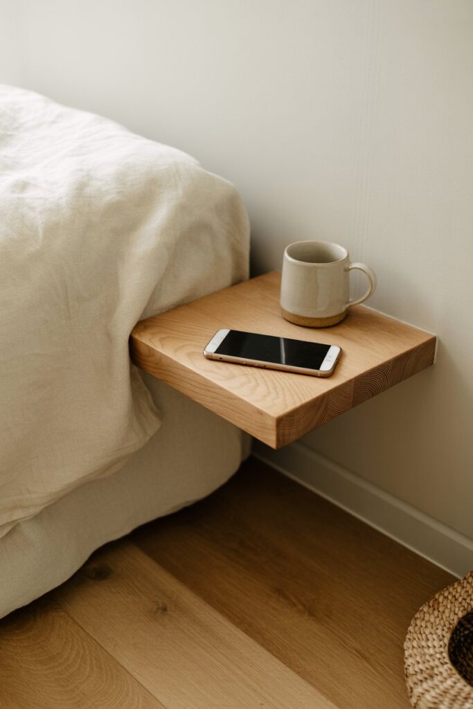 Floating Wood Bedside Ledges