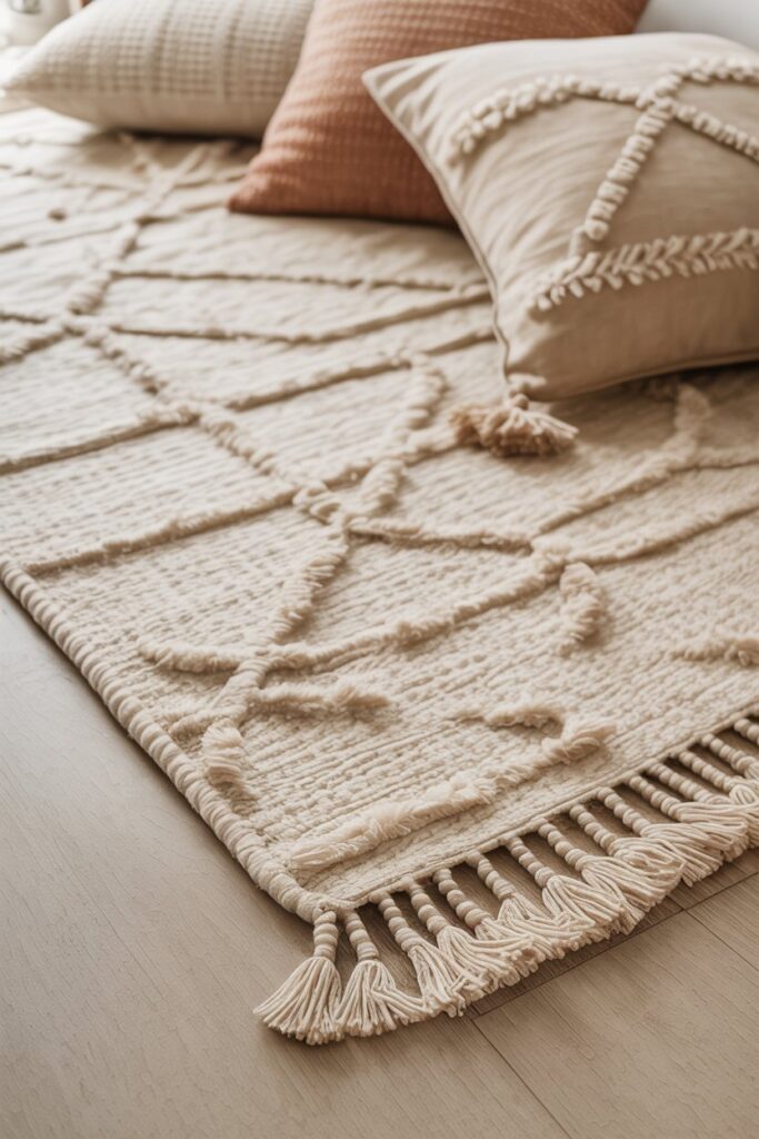 Fringed Rugs and Patterned Pillows