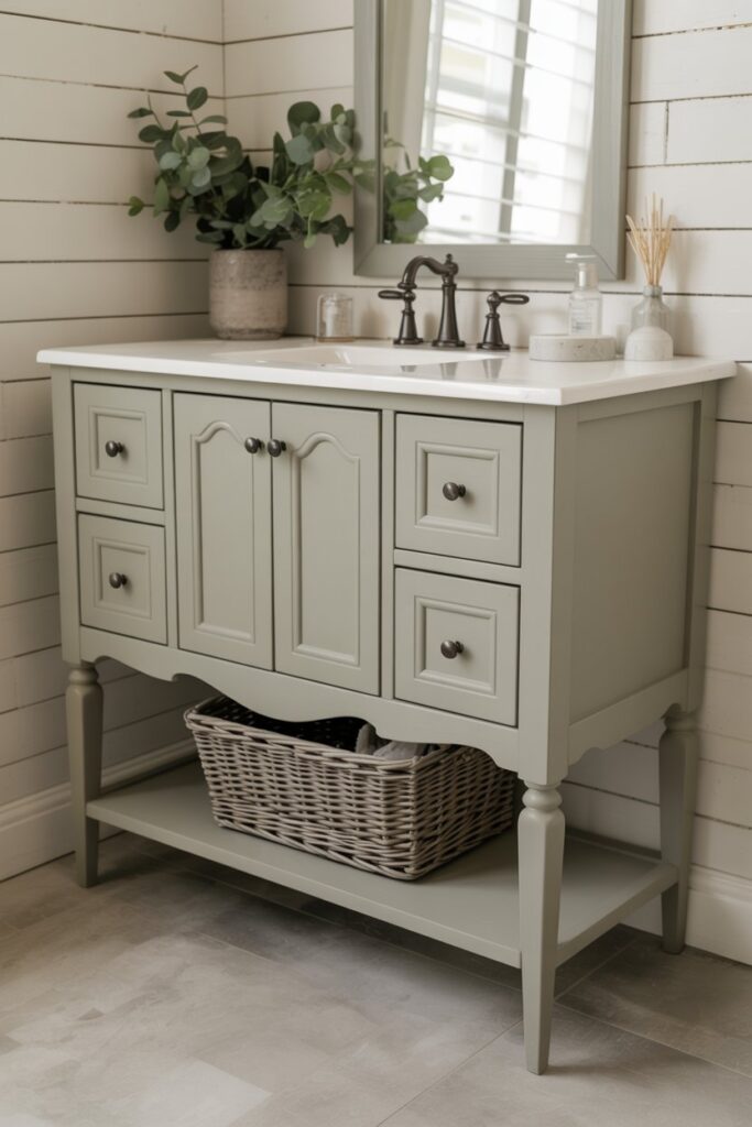 Furniture-Style Vanity with Tapered Legs