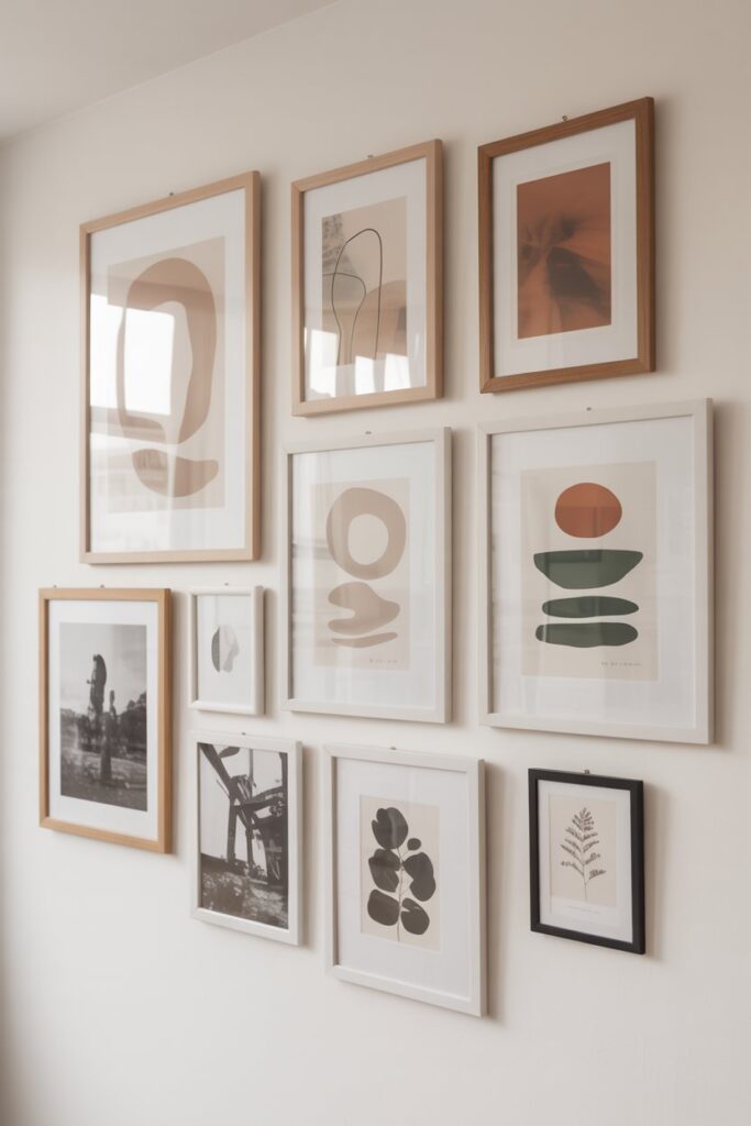 Gallery Wall with Abstract Art and Photography