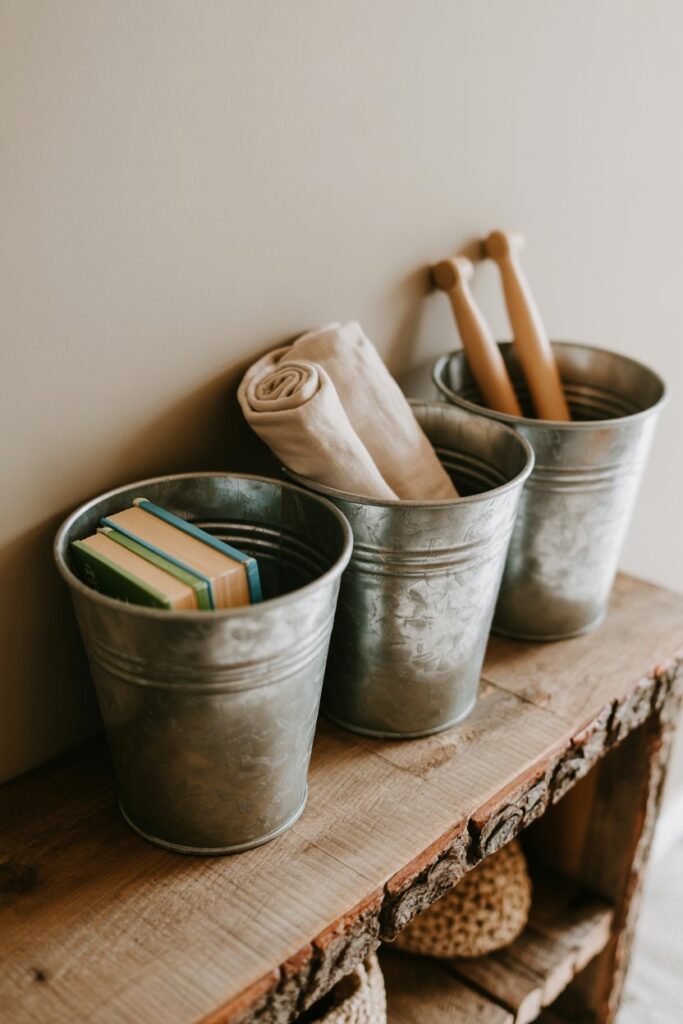 Galvanized Metal Storage Buckets