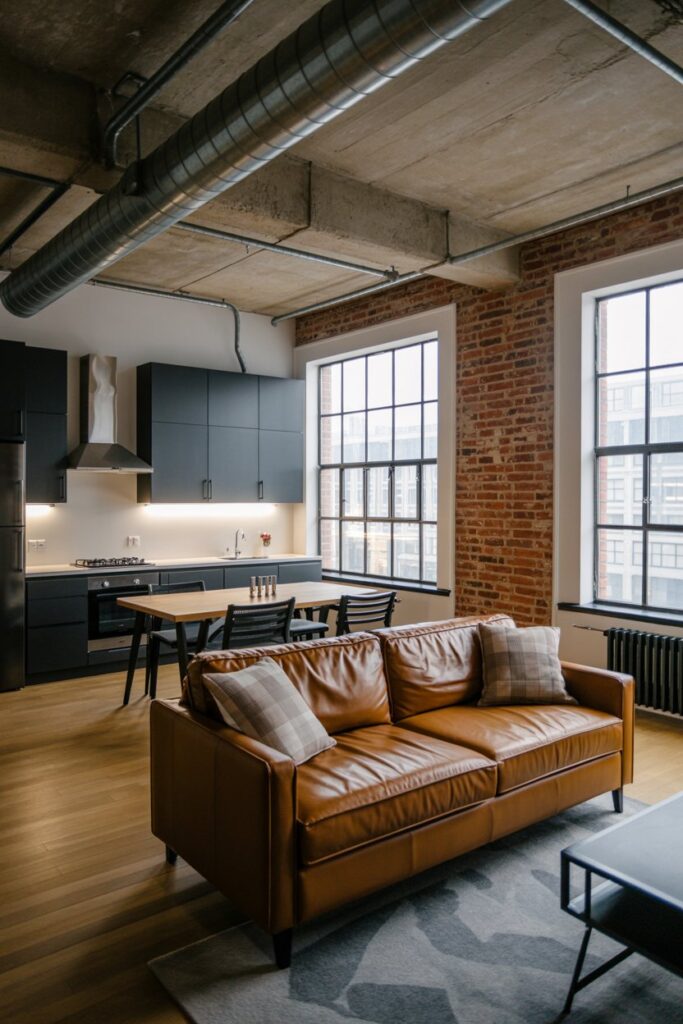 Industrial Chic Loft with Concrete Ceiling