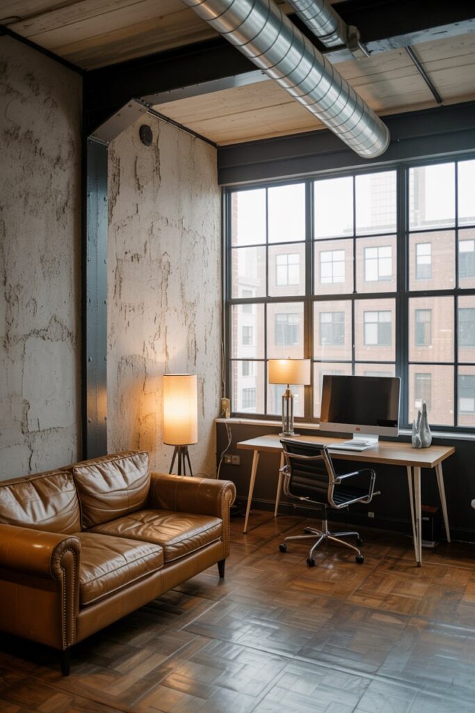 Industrial Workspace with Concrete Walls