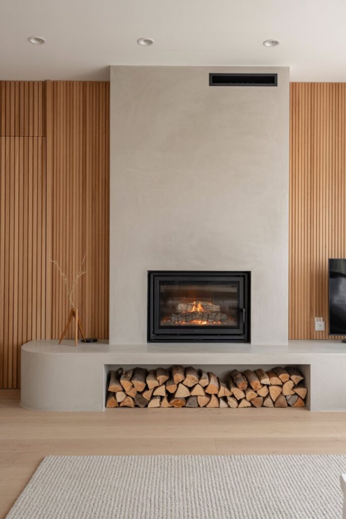 Integrated Wood Storage Niche