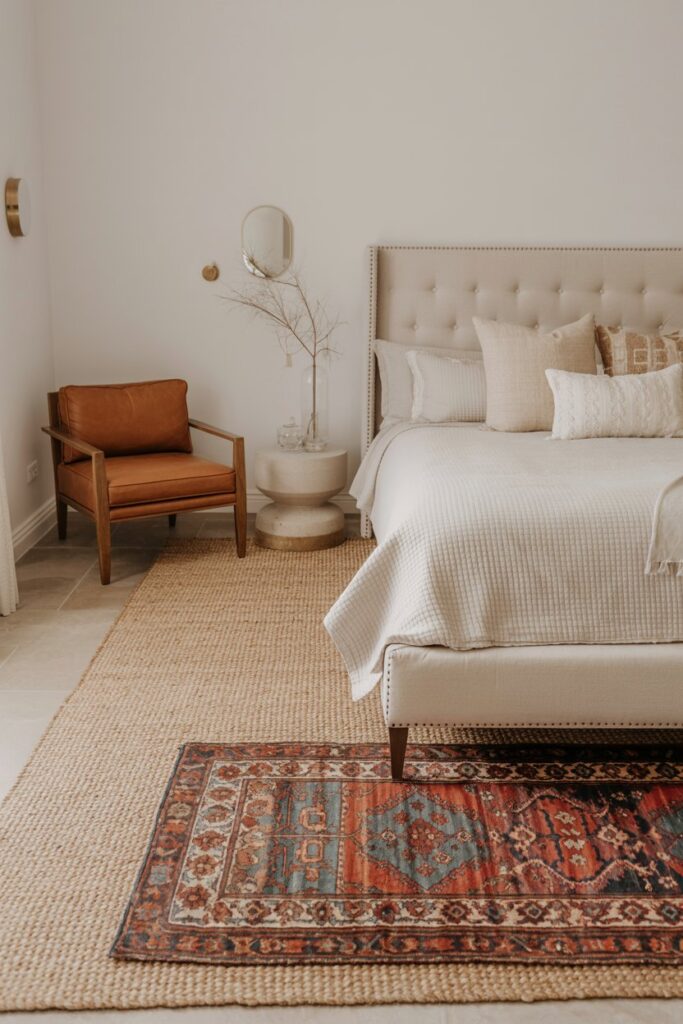 Layered Vintage and Modern Rugs