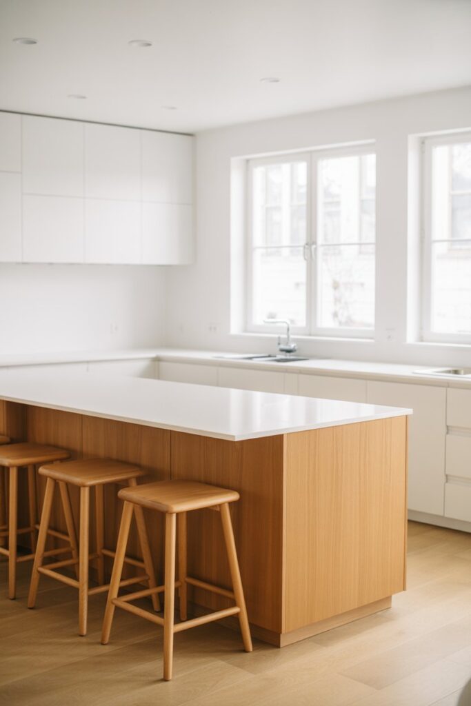 Light Wood & White Island