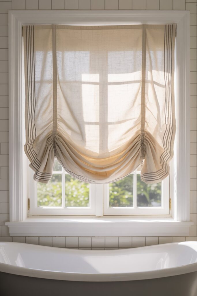 Linen Roman Shades for Privacy