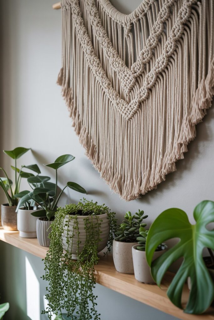 Macramé Wall Hangings and Greenery