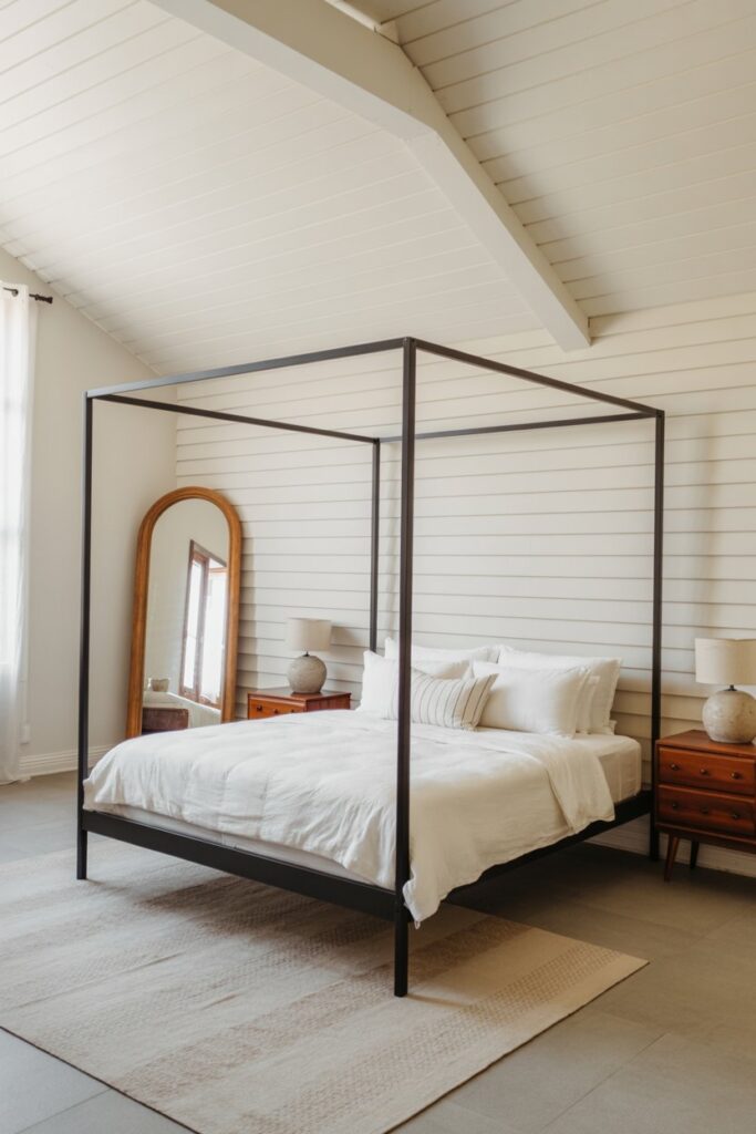 Matte Black Canopy Bed