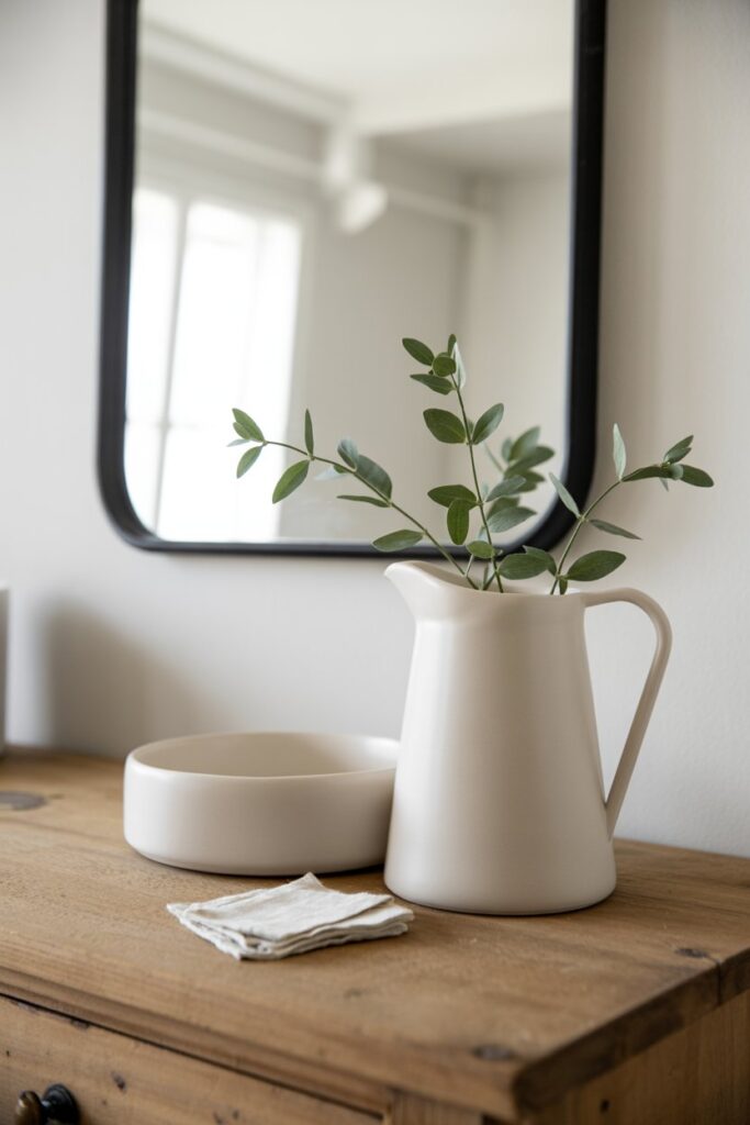 Minimalist Ceramic Pitcher and Basin