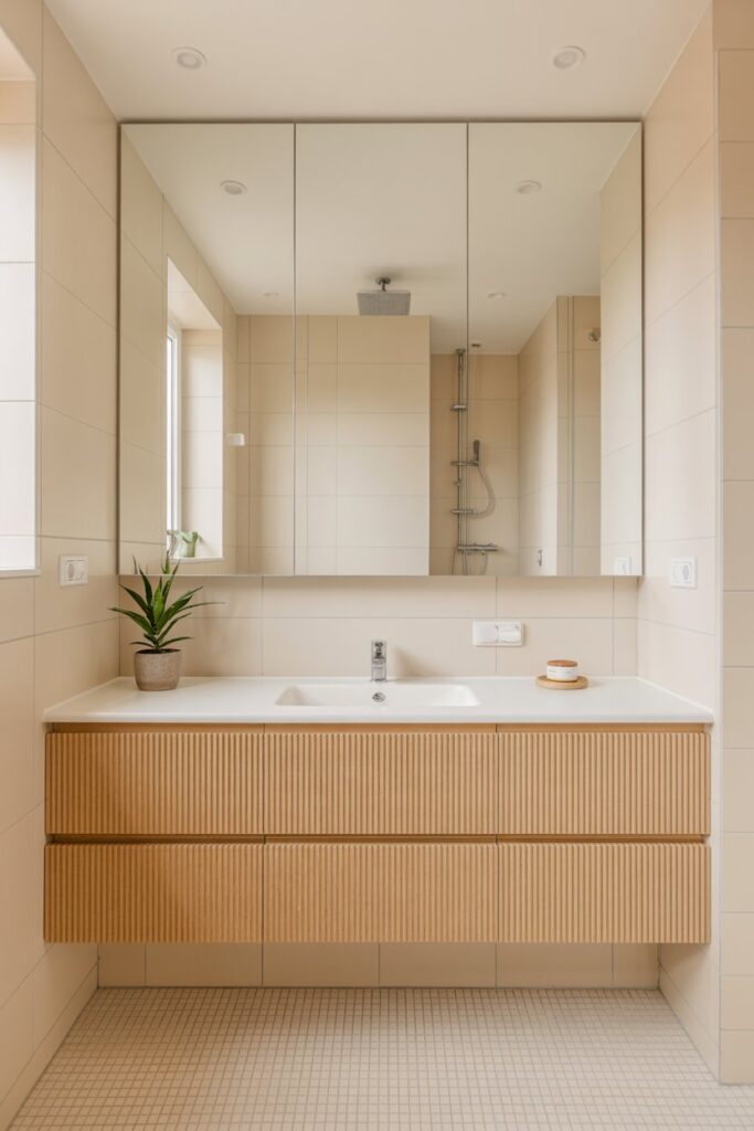 Minimalist Mirrored Cabinets