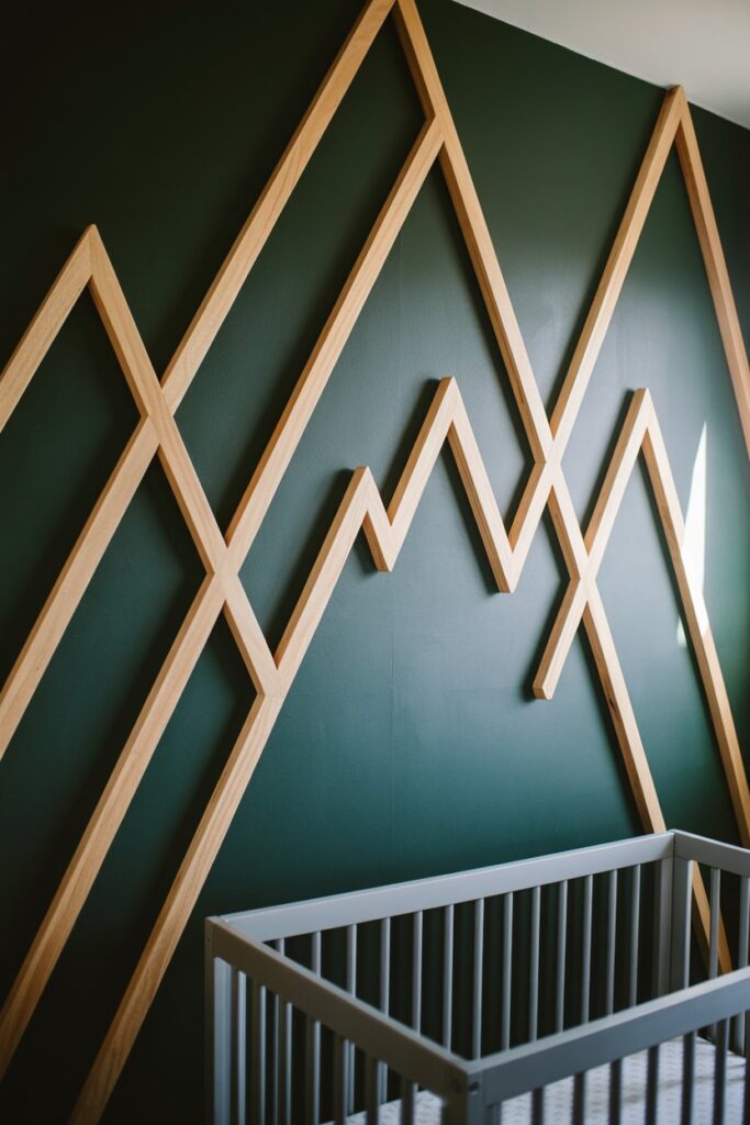 Modern Geometric Wood Feature Wall