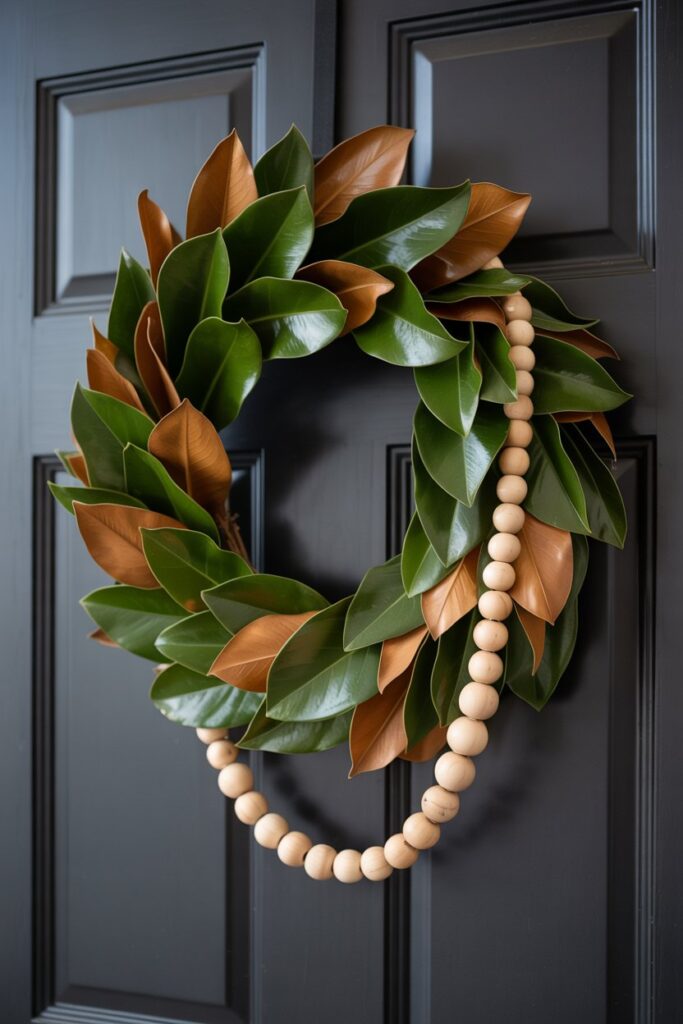 Modern Minimalist Magnolia Wreath