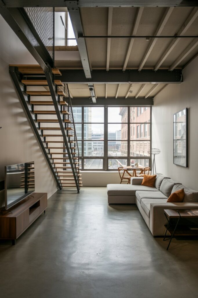 Modern Seattle Loft with Metal Staircase