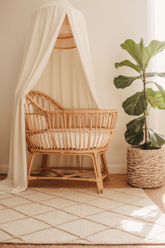 Natural Rattan Bassinet and Textures