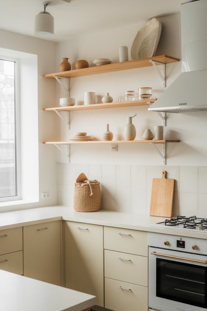 Open Shelving & White Walls