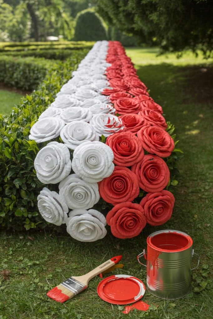 Paper Roses (Painted Red)