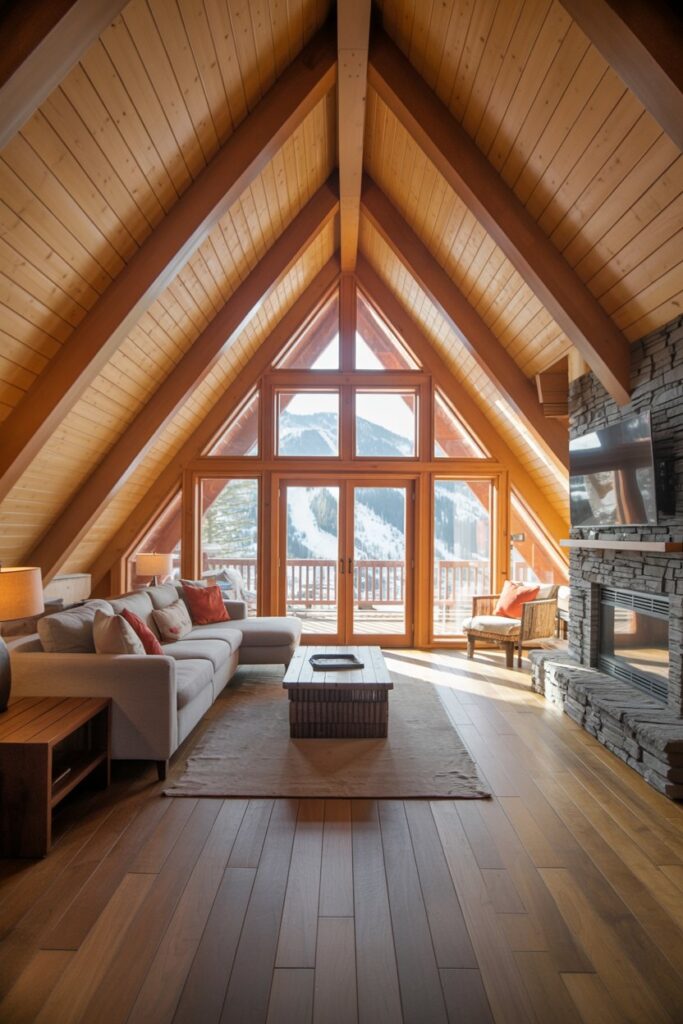 Rustic Mountain Loft with A-Frame Ceiling