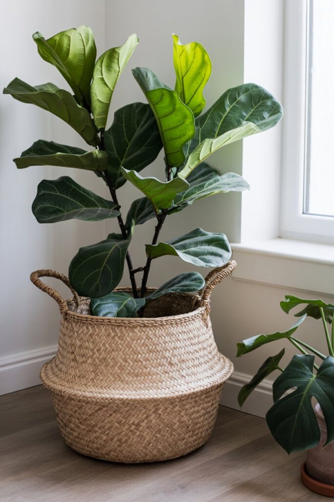 Statement Plants in Woven Baskets