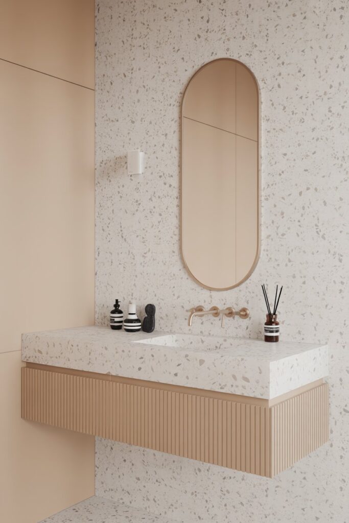 Terrazzo Textures and Pale Wood
