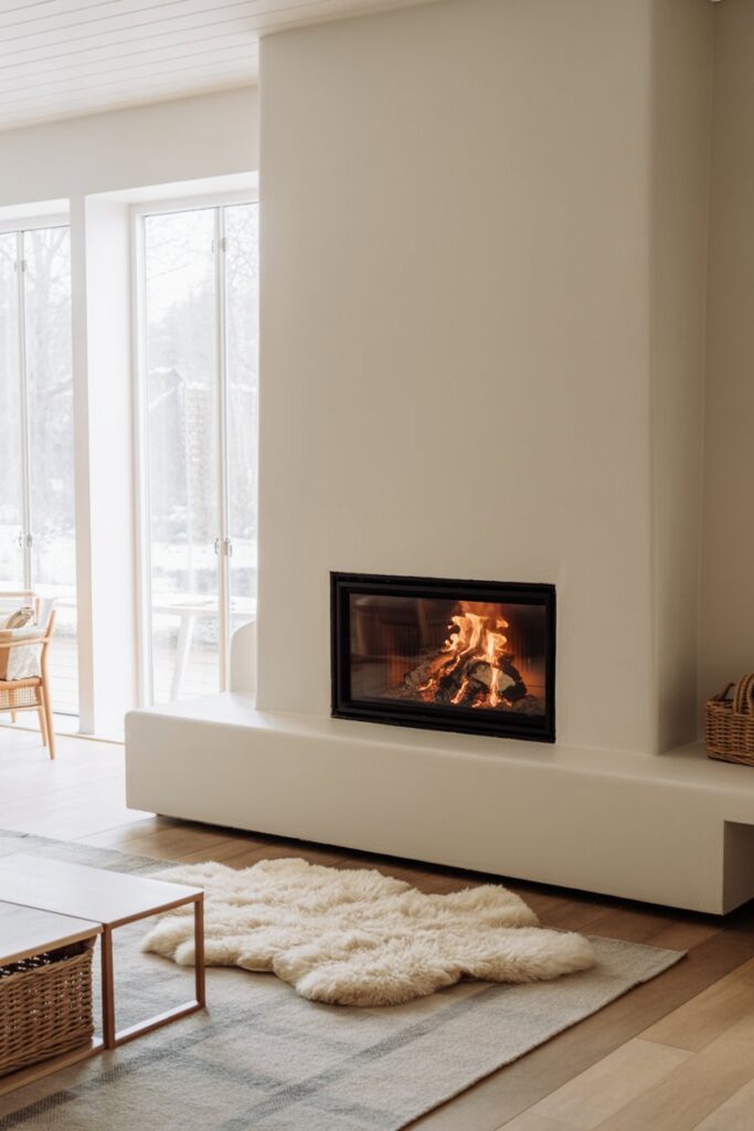 The Integrated White Wall Fireplace