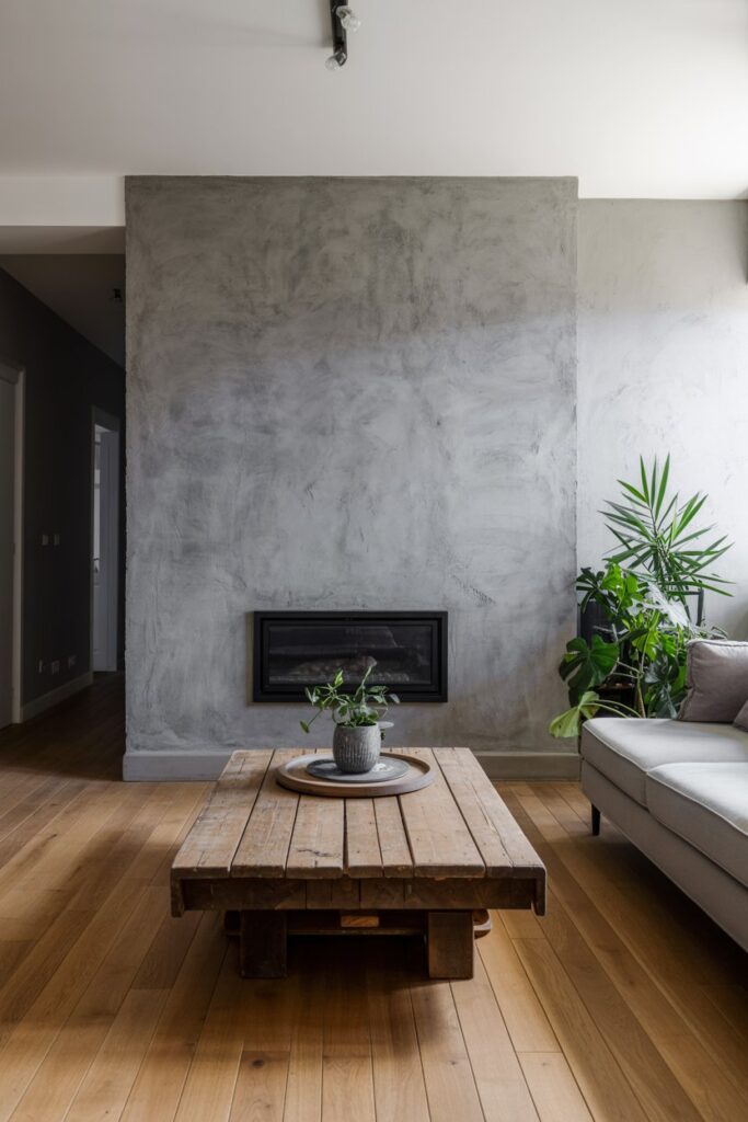 The Power of Contrast Raw Concrete & Warm Wood