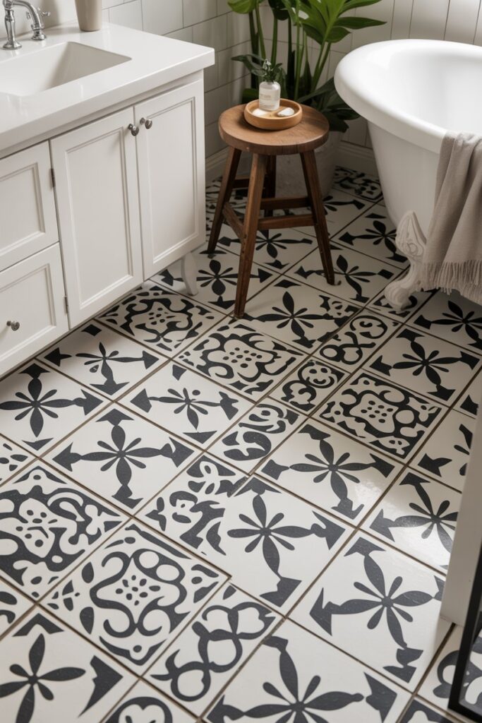 Vintage-Style Patterned Floor Tiles