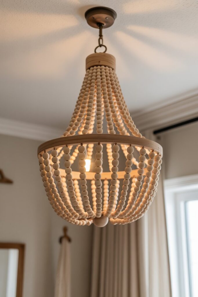 Wood Bead Chandelier