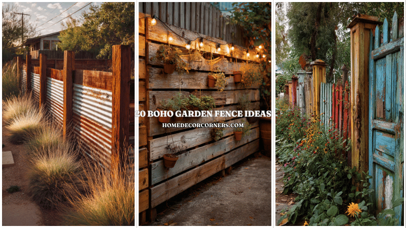 20 Boho Garden Fence Ideas