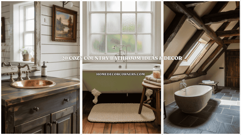 20 Cozy Country Bathroom Ideas & Decor
