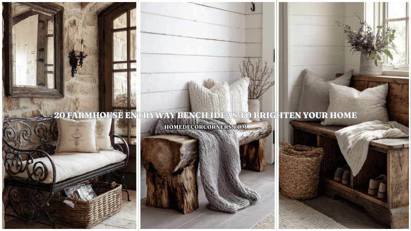 20 Farmhouse Entryway Bench Ideas to Brighten Your Home