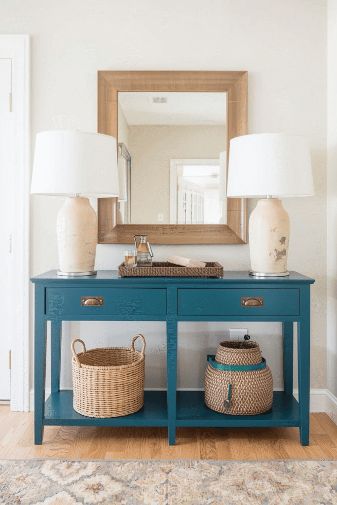 A Pop of Blue (or Teal!) Farmhouse Accent