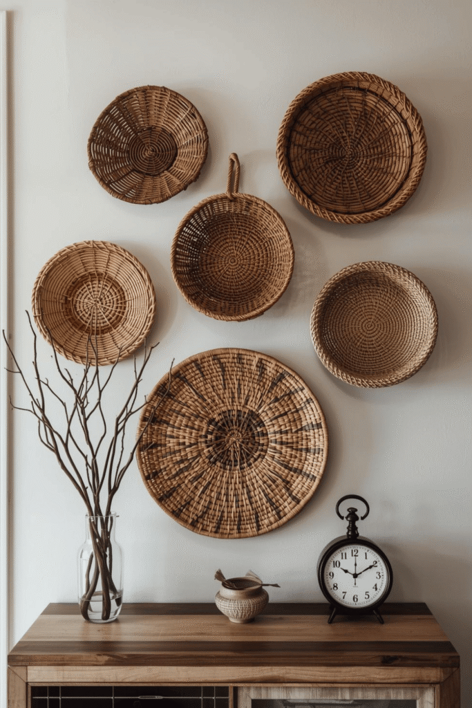 Baskets as Wall Decor (Unexpected Texture)