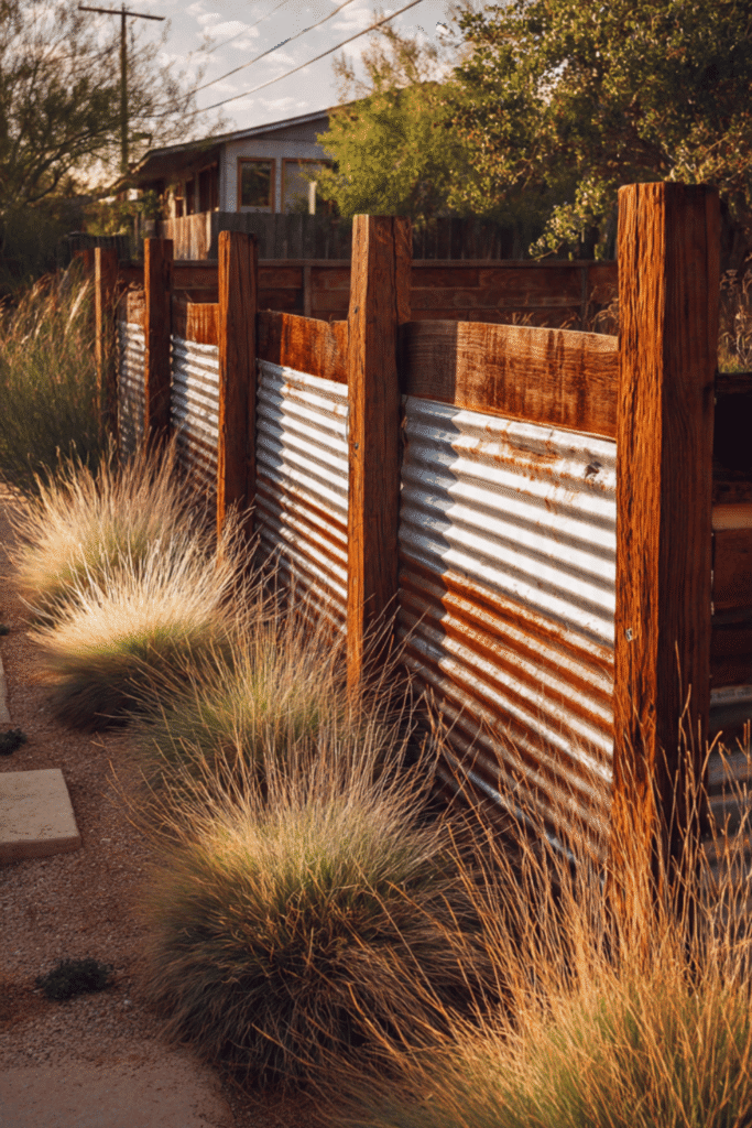 Corrugated Metal and Wood Frame