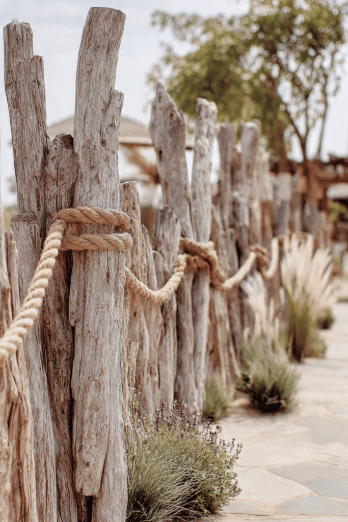 Driftwood and Rope Trellis
