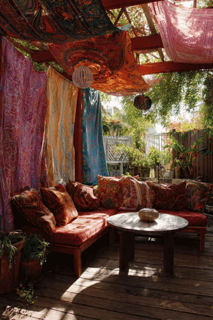 Fabric Panel Screen with Patterned Textiles