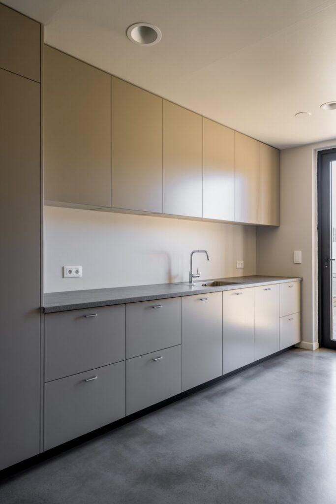 Floating Cabinets for a Swept Floor