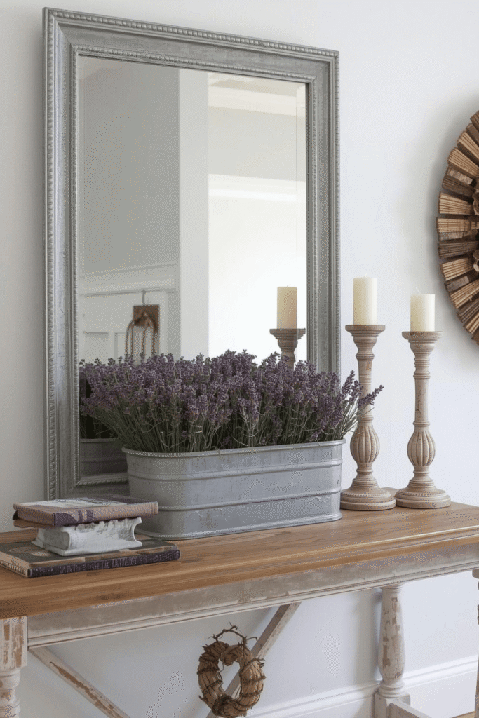 Galvanized Metal and Greenery