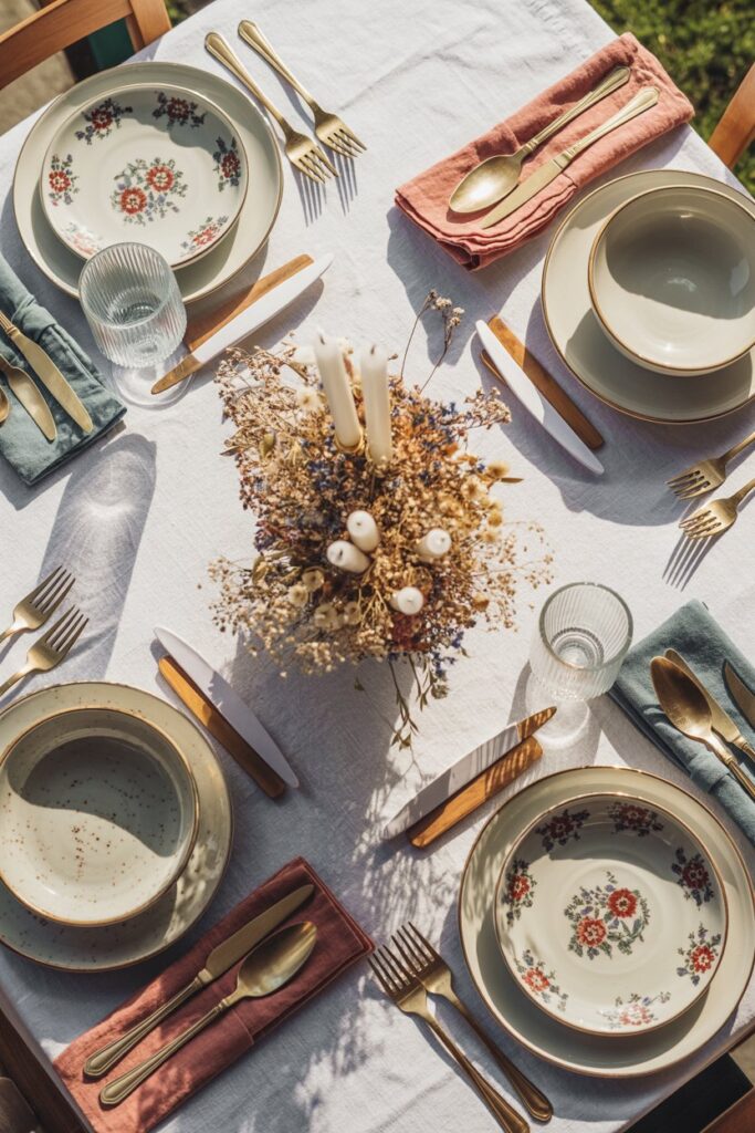 Mixed-and-Matched Dinnerware